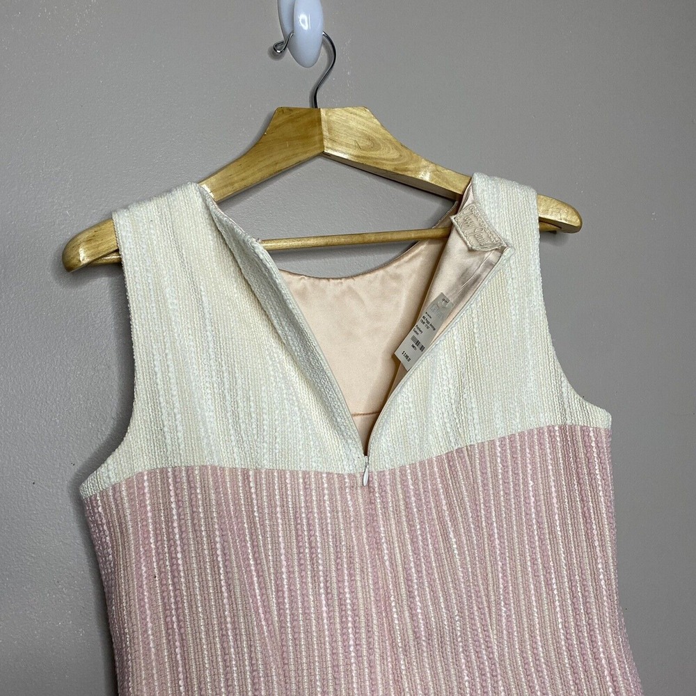 Peggy Jennings Pink Ivory Bubble Textured Sleeveless Shift Dress Size M - Picture 4 of 16